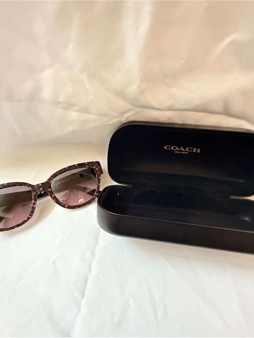 Coach Purple Tortoise Cat-Eye Sunglasses with Gradient Lenses